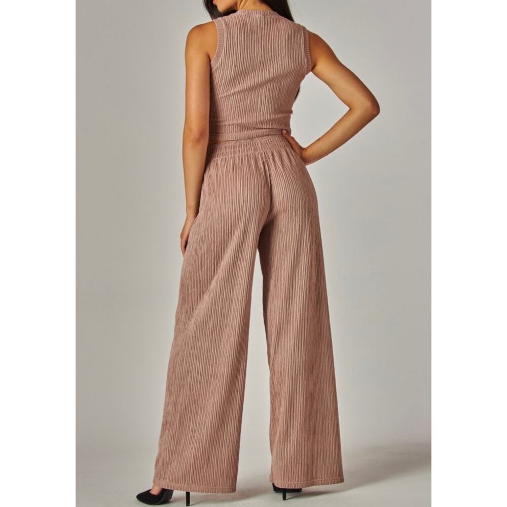 Plus Crinkle Plisse Loungewear Set - Picture 3 of 5